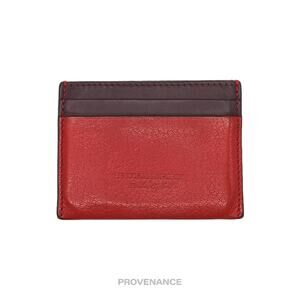 🔴 Burberry Card Holder Wallet - Red Patchwork Leather